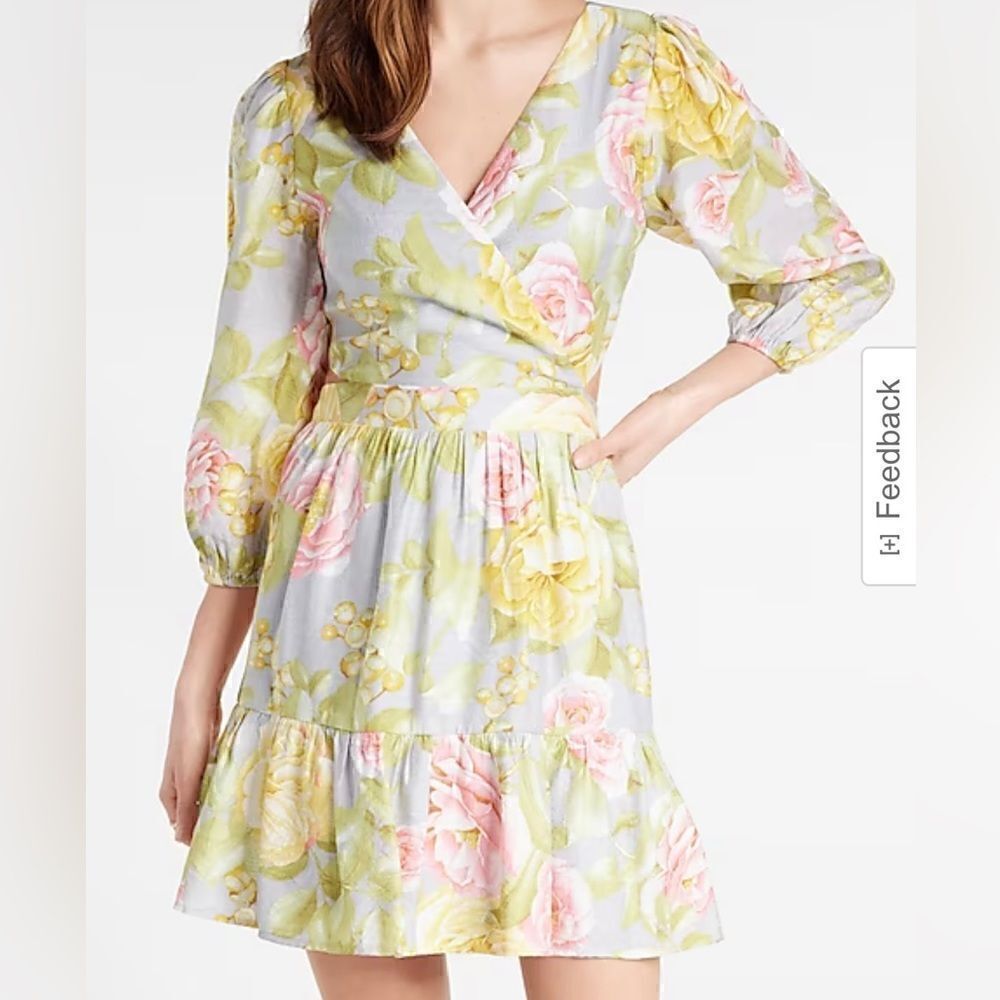 - Express floral print open back midi dress size Sm